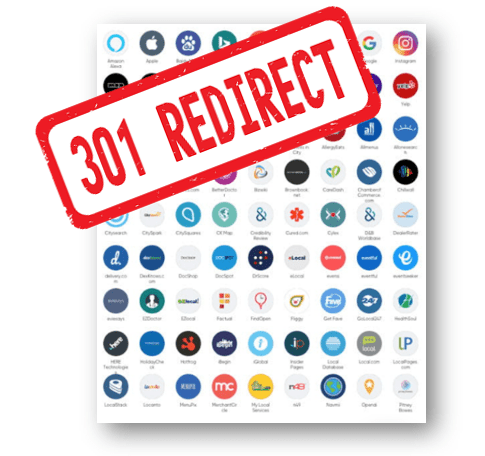 301 redirect sign and list of online directionaries Website Design