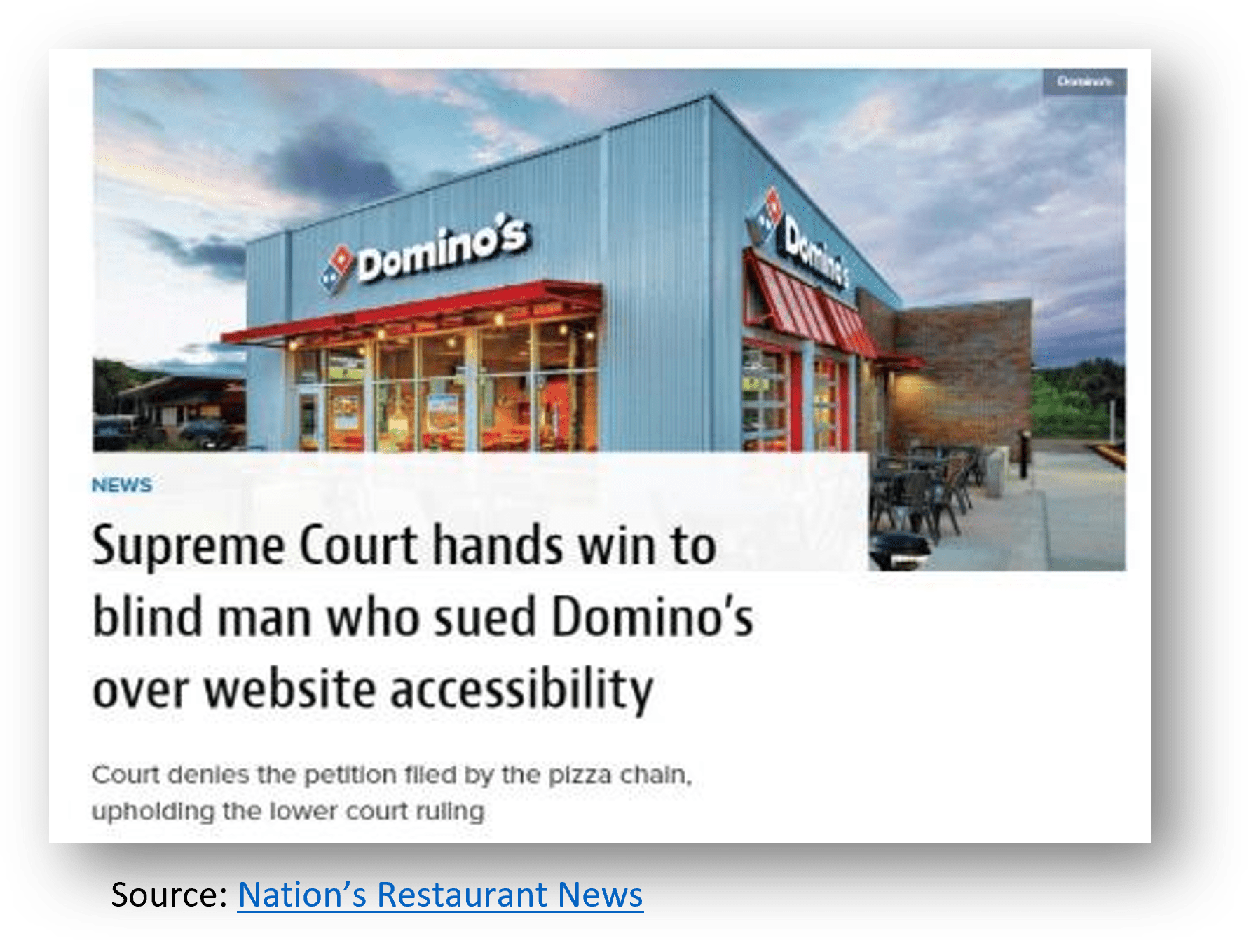 Supreme Court hands win to blind man who sued Domino’s over website accessiblity Website Design, Digital Marketing Agency